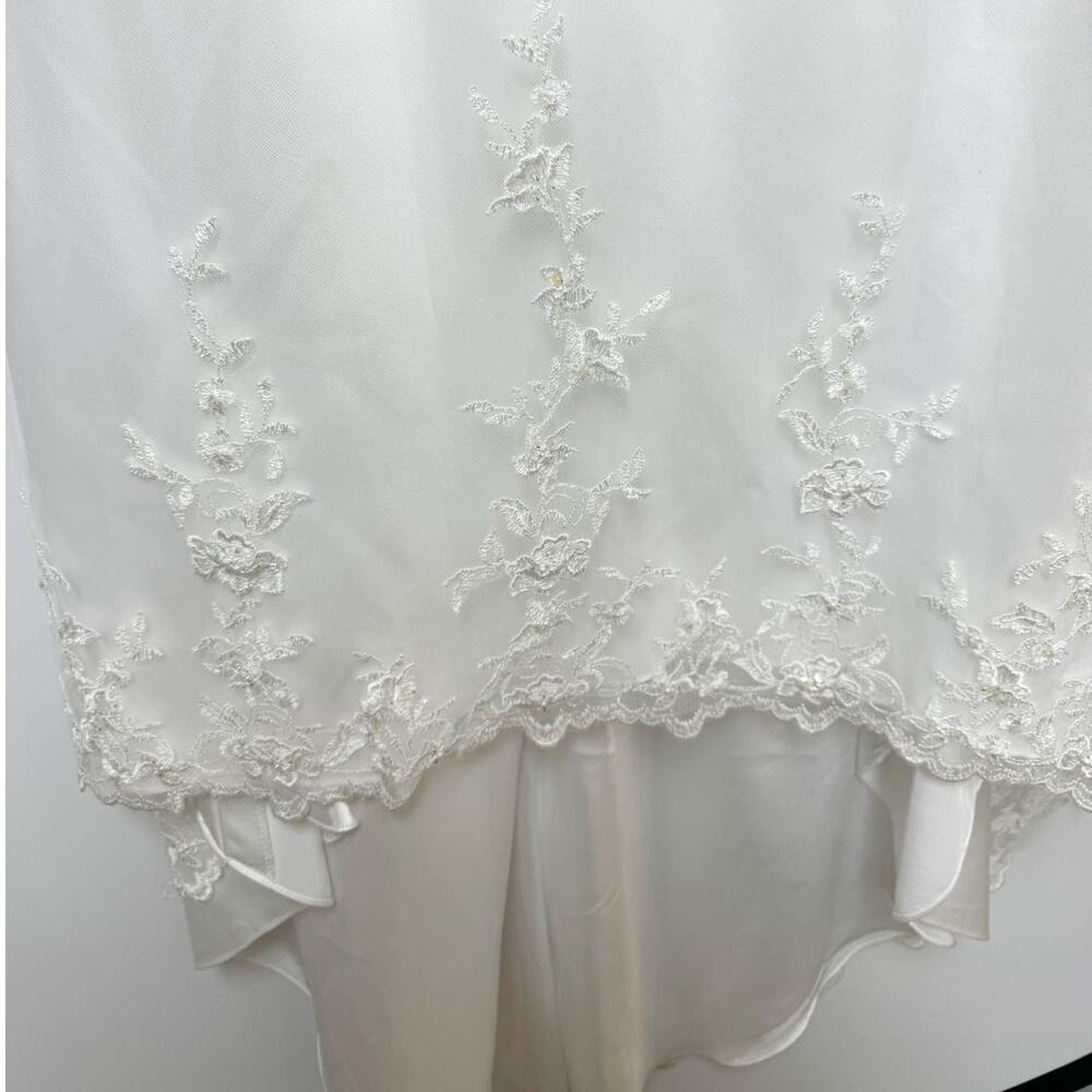 Galina Womens Satin Tulle Wedding Dress Strapless Button Back 12 - Picture 5 of 12